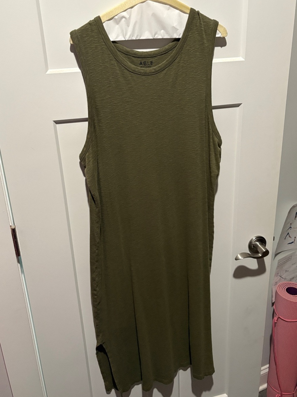 ABLE XL Olive Tank Midi Dress